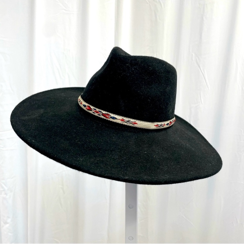Wyeth by Todd Magil Wool Wide-Brim Hat with Patterned Band